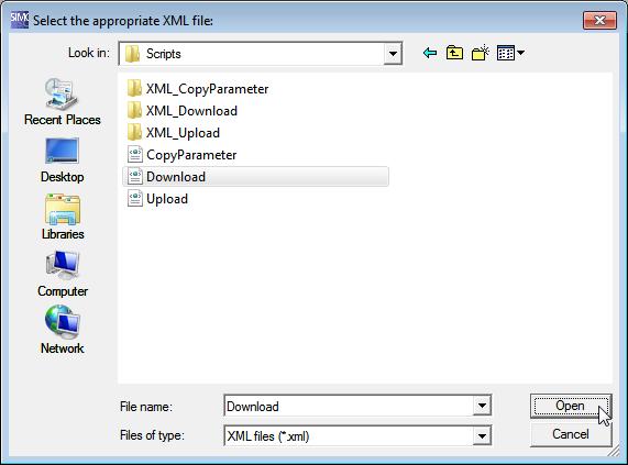 2 Integration in a project Figure 4 Dialog for the XML file selection Now click the OK button to accept the file selection (shown in the upper text field).
