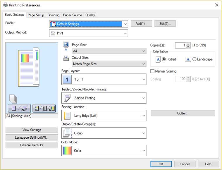 Printing NOTE If the function you want to use is not displayed in the print settings screen, configure the print settings after enabling the functions of the device by acquiring the device