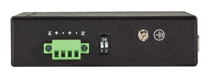 INDUSTRIAL UNMANAGED POE GIGABIT ETHERNET SWITCH (LIE401A) TOP VIEW WHAT S INCLUDED WITH THE LIG401A (1) INDUSTRIAL UNMANAGED GIGABIT ETHERNET SWITCH (1) DC TERMINAL BLOCK (4) RJ-45 PORT DUST COVERS