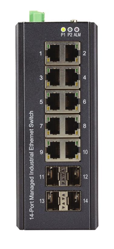 INDUSTRIAL MANAGED GIGABIT ETHERNET SWITCH (LIG1014A) TOP VIEW WHAT S INCLUDED WITH THE LIG1014A (1) INDUSTRIAL MANAGED GIGABIT ETHERNET SWITCH (1) DC TERMINAL BLOCK (10) RJ-45 PORT DUST COVERS (4)