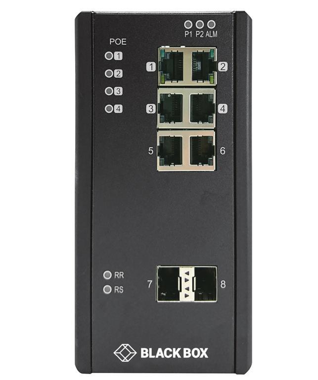 INDUSTRIAL MANAGED GIGABIT POE ETHERNET SWITCH (LIE1082A) WHAT S INCLUDED WITH THE LIE1082A (1) INDUSTRIAL MANAGED GIGABIT POE ETHERNET SWITCH (1) DC TERMINAL BLOCK (6) RJ-45 PORT DUST COVERS (2) SFP