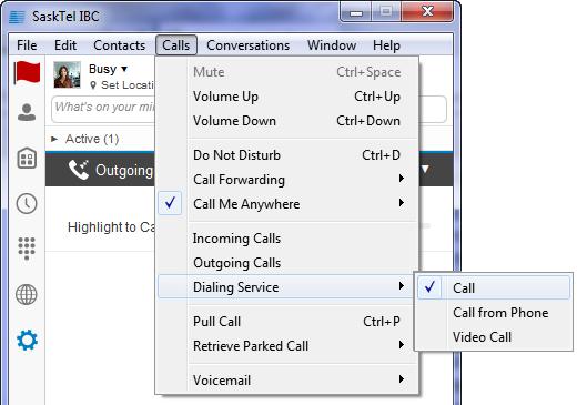 Settings, or Click the Preferences icon in the left pane then Incoming or Outgoing Calls Settings from the