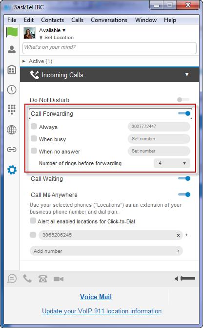 Change call settings: Forward Calls The Call Forwarding Feature allows you to forward calls to a desired number.