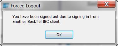 DESCRIPTION SCREEN Login screen To launch the application, users must enter their SaskTel IBC web portal credentials (for example, phonenumber@ibc.sasktel.