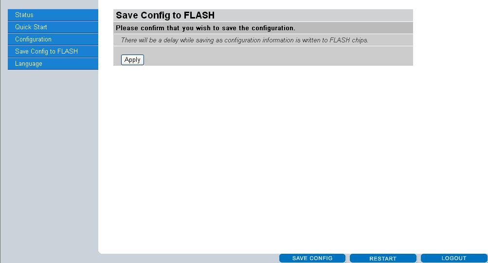 Saving Your Configuration step 1 Click Save Config.