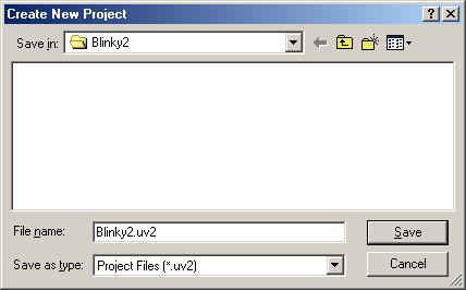If you find an existing project when starting µvision2, close it by selecting the Project menu and Close the project.