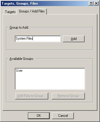 Getting More Involved Select the tab Groups / Add Files and type the new group name System Files in the Group to Add:
