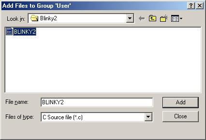 c file to your current project window. Close the window. Now right-click on group System Files and add the file Startup.a51.
