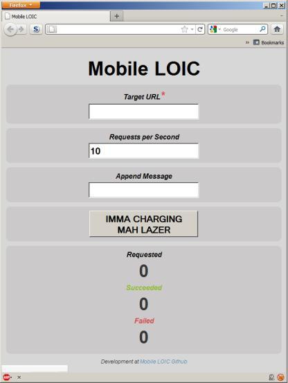 Attack Vector Details Attack Vector I: HTTP Flood: Mobile-LOIC Summary Using the Mobile-LOIC attack tool, each attacker sent multiple HTTP GET requests to the customer s webserver home page.