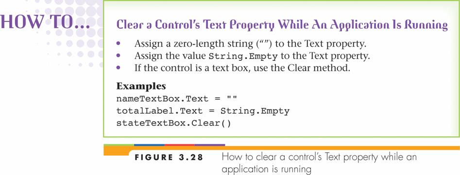 Clearing the Contents of a Control s Text Property