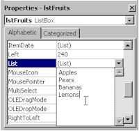 Type the other fruit names shown pressing Ctrl Enter after each one.