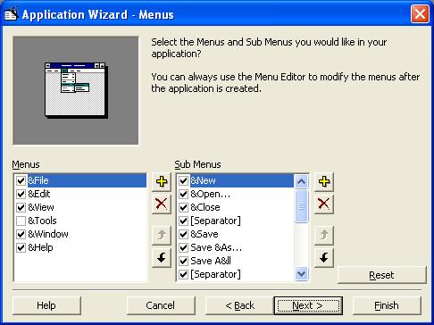 4- Click Next to display the wizard's Resources dialog box.