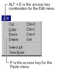 Assigning Access Keys and Shortcut Keys You can improve keyboard access to menu commands by defining access keys and shortcut keys.