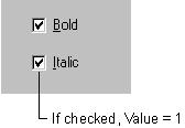 The check box control is similar to the option button control in that each is used to indicate a selection that is made by the user.