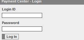 If the IP address is known, the Payment Center Login page is displayed. You must then enter your login ID and password to access the website.