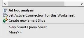 Ad-Hoc Analysis A Smart View Ad-Hoc analysis allows you to create dynamic reports with which you can zoom in and out of the different