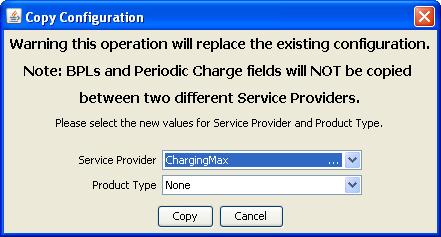Chapter 10 Commercial In Confidence Copying Configuration Introduction Copying configuration The Copy function allows you to copy the <SPM_ac> configuration defined for the currently selected Service