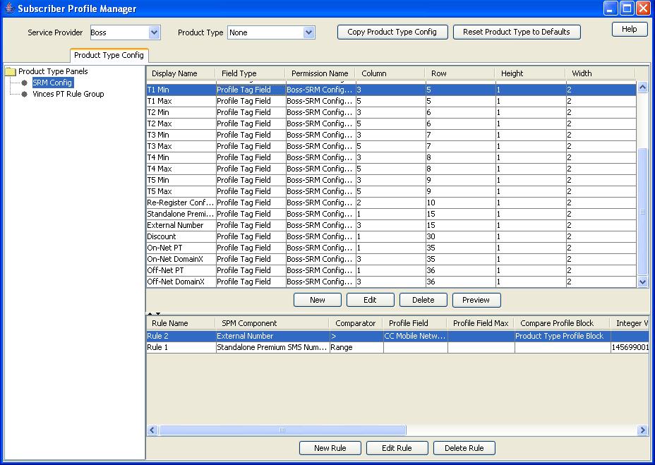 Commercial In Confidence Chapter 6 Product Type Field Configuration Introduction Custom profile fields Product Type Config tab - fields You can add, edit and delete the fields belonging to a group