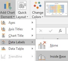 20. Click on any data series 21. Click Add Chart Element 22. Hover over Data Labels 23.