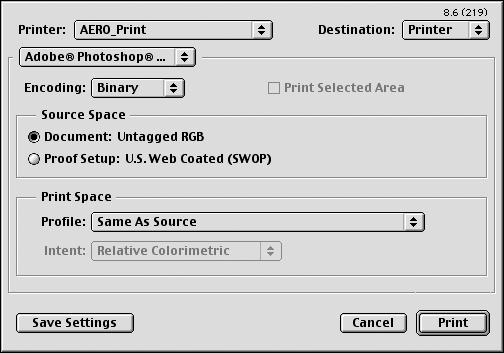Any other setting causes Photoshop to convert image data to that color space before sending it to