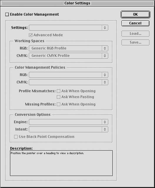 MANAGING COLOR IN PAGE LAYOUT APPLICATIONS 45 TO DISABLE INDESIGN 2.0.