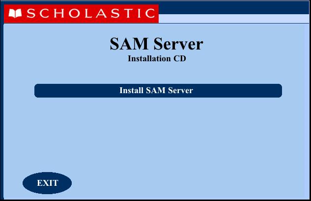 Installing the SAM Server Software To begin installing: Insert Disc 1: SAM Server (of the five installation discs) into the CD-ROM drive of the computer that will house the SAM