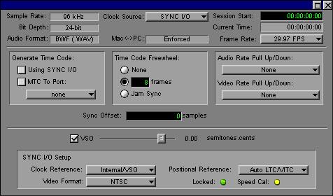 PAL/NTSC Setting and Video SYNC I/O automatically matches the current session video format, which is set in either of the following ways: Manually from the Video Format selector in the Session Setup