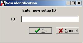 Request Test Setup ID Key in the new ID and click OK. A blank Test Setup page is presented ready for a complete new definition. 4.2.