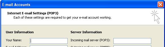Configure Email Client Software Use the following information to