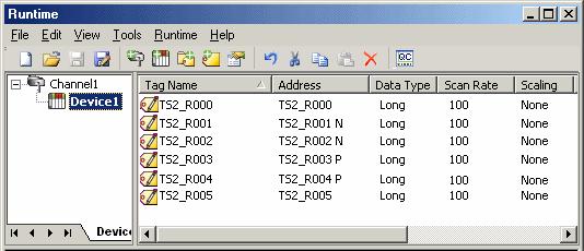 15 4. Name the tags in the OPC server as desired. The addresses in the OPC server, however, must be the InTouch tag names shown above.