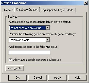 7 Once the settings described above are configured, the OPC server's automatic tag database generation feature may be invoked. It may be configured to run automatically or be triggered manually.