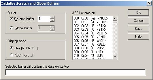 Buffer: Select the buffer to define a preset for. Display mode: Specify how you would like the preset data to be displayed in the edit box at the bottom of the dialog.