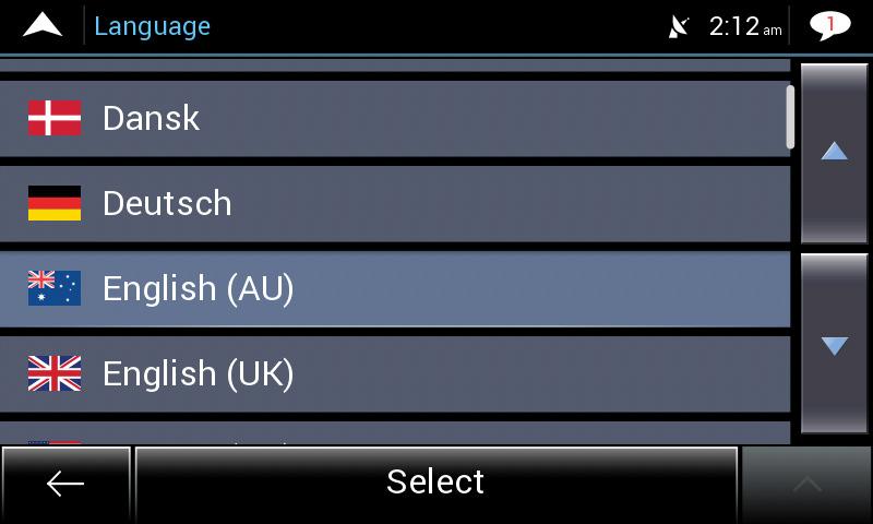 Initial set-up 1. Select your preferred language, then tap to confirm your selection. Later you can change it in Regional settings. 2.