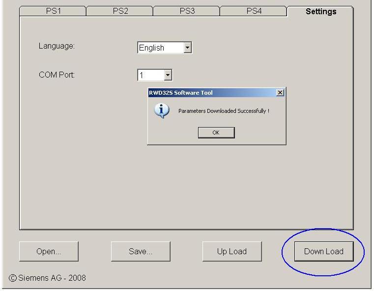 2.3 Command buttons 2.3.1 Download button Transfer the parameters from this software to the controller. Procedure Precaution Please connect a DB9 cable from the controller to the COM port of computer.