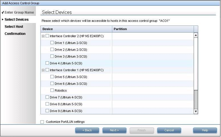 4. Select the robotics or drives to be added to the ACG, then click Next.