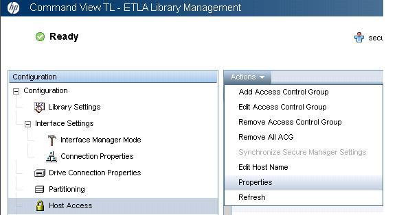 1. In the Library window, click the Configuration tab, then select Host Access from the left panel. 2.