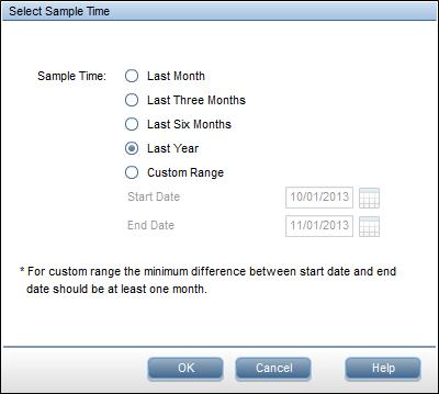 2. Select the sample time for the data to be retrieved from the current date and time range.