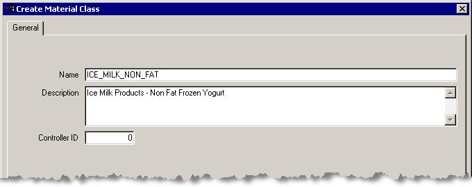 Chapter 3 Introducing the Material Editor 4. In the Description box, type Ice Milk Products - Non Fat Frozen Yogurt.
