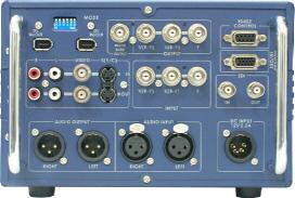 RS-422A Sony protocol VTR Control interface 9-pin serial port (AV/C-RS422 command convert function) Converts DV device control signals to RS-422, to control an external VTR.