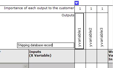 For instructions on selecting and scoring inputs and outputs, click How to fill in the C&E Matrix.