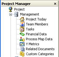 Chapter 7 Accessing Data from the Project Manager Accessing Data from the Project Manager You can access the following data categories from the Project Manager: Project (project name, status, due