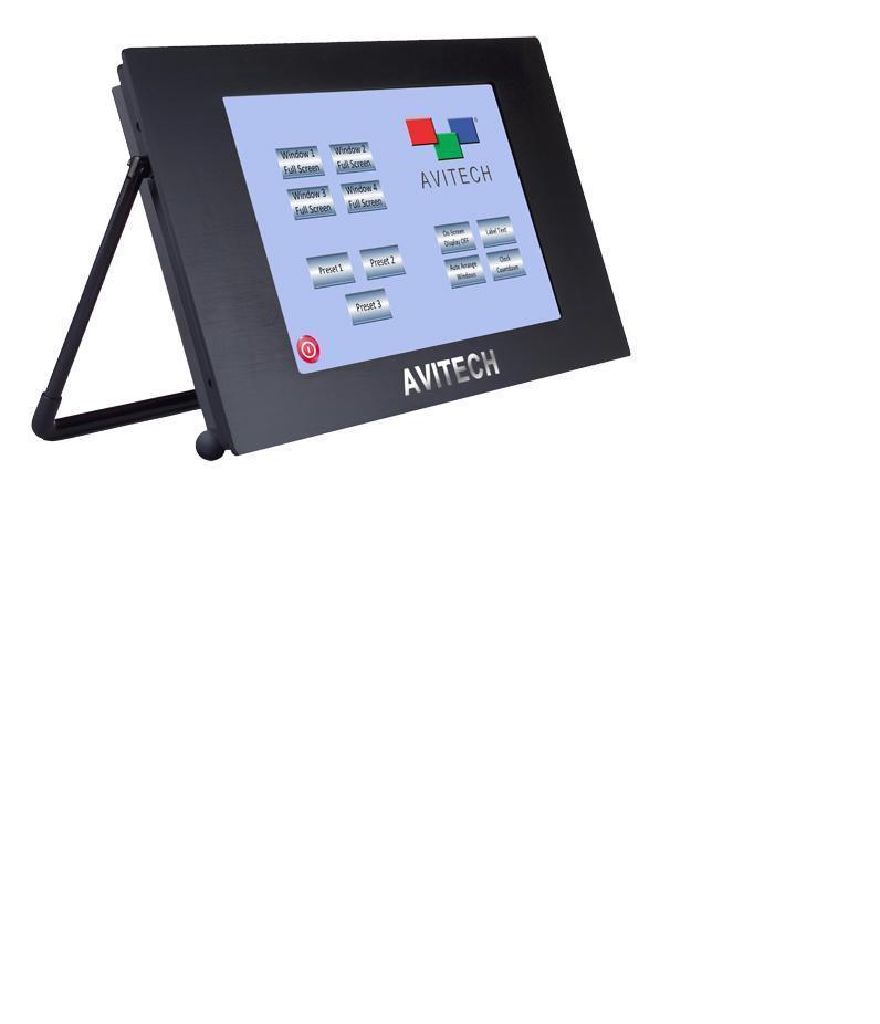 Phoenix TACP Tabletop 7" color touch-screen with 800x480 resolution control panel Streamline control of up to 120 Avitech modules via IP and/or serial communication Customizable unique layouts for up