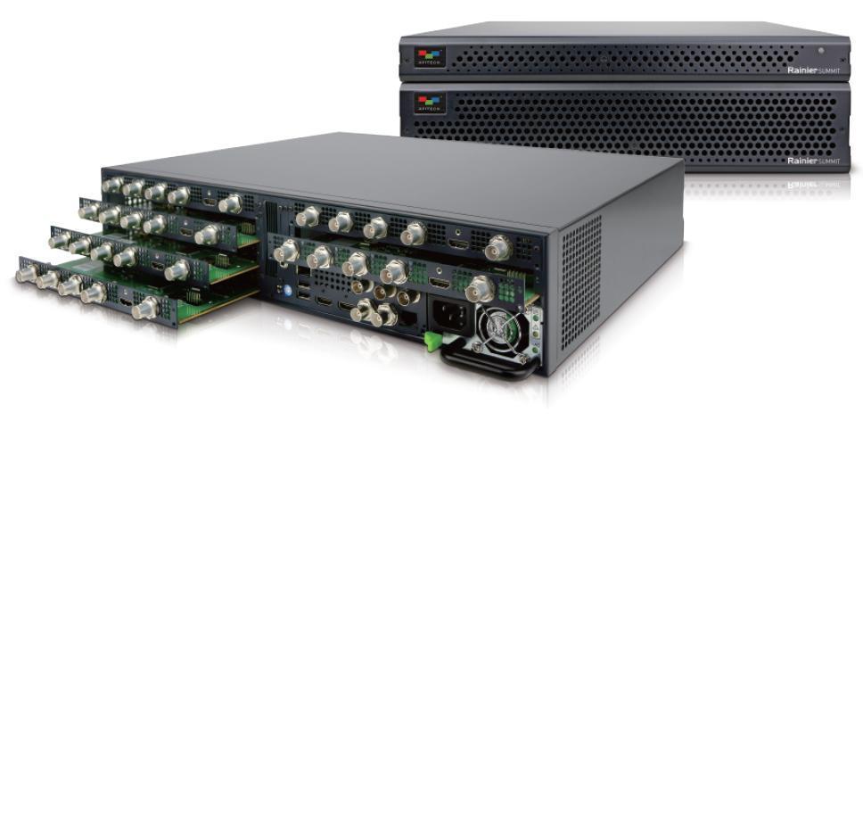 Rainier Summit New 4K-compliant multiviewer with integrated router, enabling flexible routing and unlimited signal repetition across multiple screens Hot-swappable card-based design supports