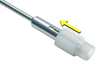 If you are replacing the plastic gear on the end of the rod, slide the gear off the rod. Replacement Procedure 1.