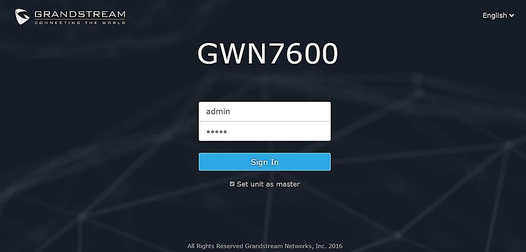 Using GWN7600 as Master Access Point Controller Master Mode allows a GWN7600 to act as an Access Point Controller managing other GWN76XX access points.