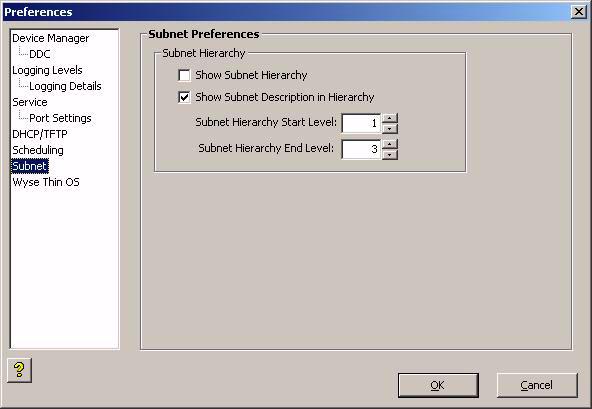98 Chapter 7 Subnet Preferences Double-clicking Subnet in the list of preferences opens the Subnet Preferences dialog box.