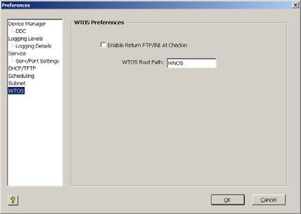 Configuration Manager 99 Wyse Thin OS Preferences Double-clicking WTOS in the list of preferences opens the WTOS Preferences dialog box.