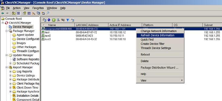 open and use the ThreadX Device Information window.