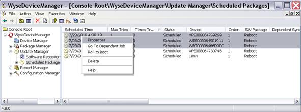 56 Chapter 5 Scheduling Device Updates Using the Automatic Distribution Method (Assigning a Default Device Configuration) If you have a group of devices that have the same OS and media size, you can