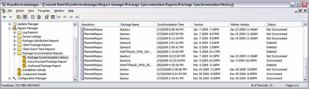 74 Chapter 6 Package Synchronization History Reports Package Synchronization History reports display the details of WDM package synchronizations for each WDM package in the Master Repository with a